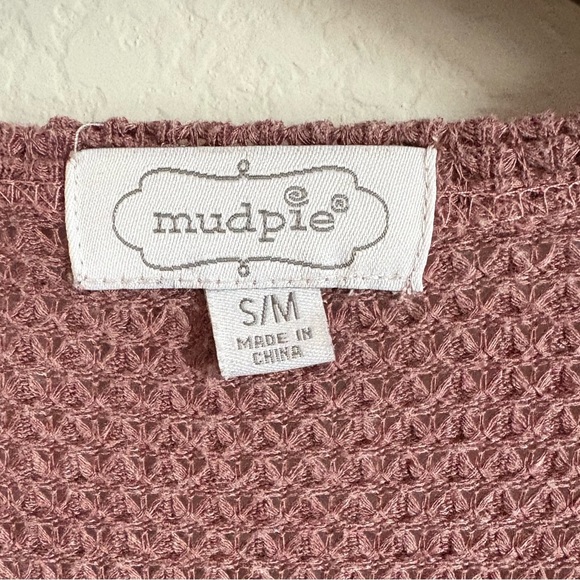Mud Pie Mauve Waffle Knit Open Front Lightweight Cardigan – Size S/M - Picture 5 of 6